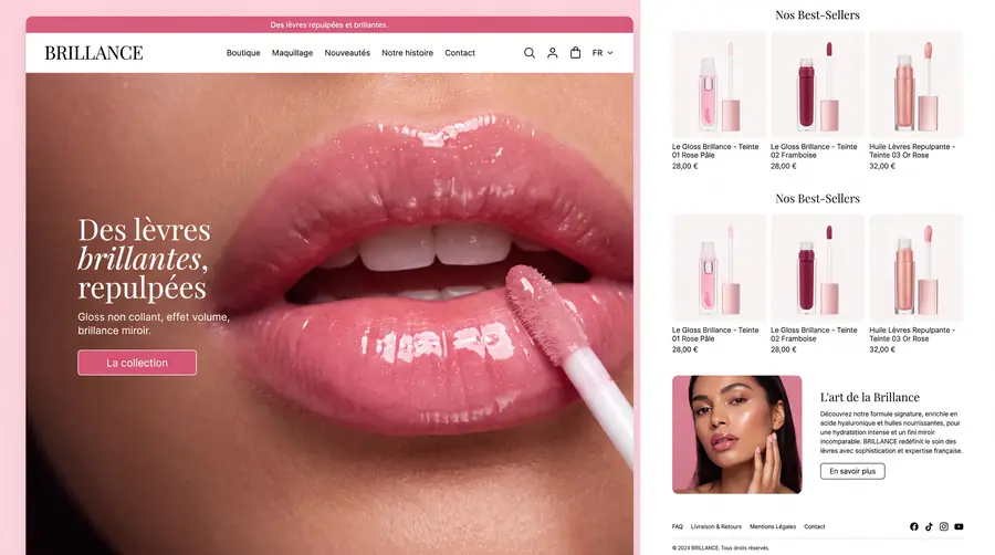 Modèle de boutique BRILLANCE — Beauté