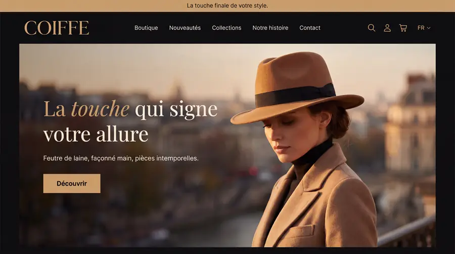 Modèle de boutique COIFFE — Mode