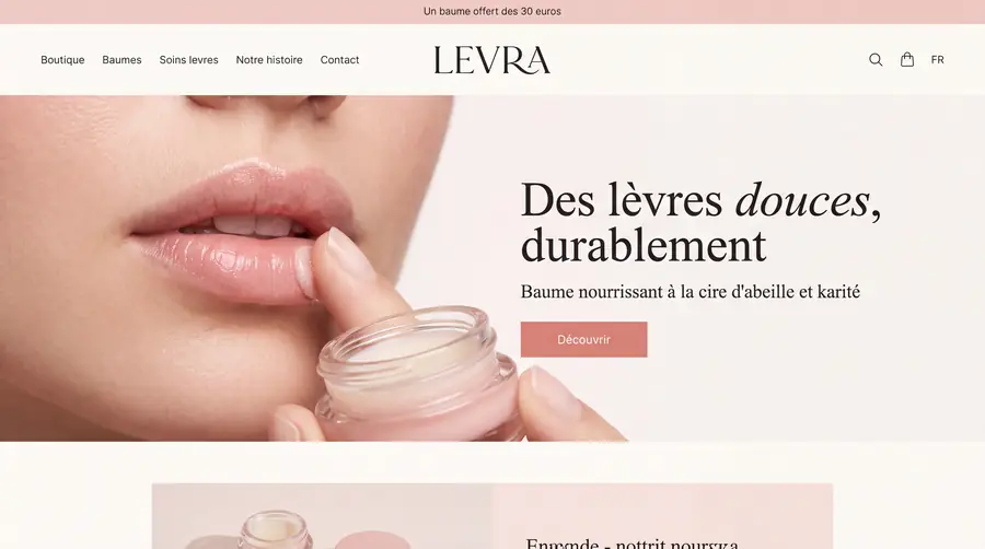 Modèle de boutique LEVRA — Cosmétique