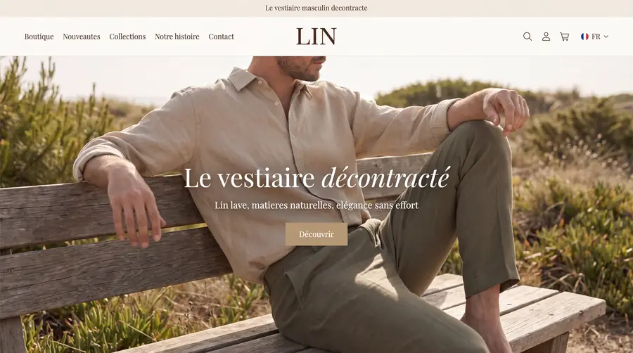 Modèle de boutique LIN — Mode
