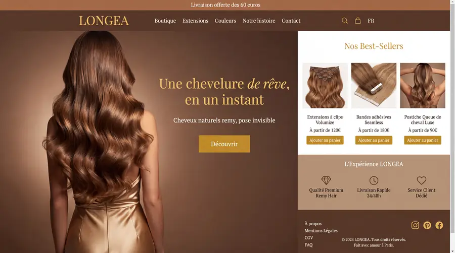 Modèle de boutique LONGEA — Beauté