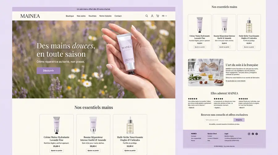 Modèle de boutique MAINEA — Cosmétique