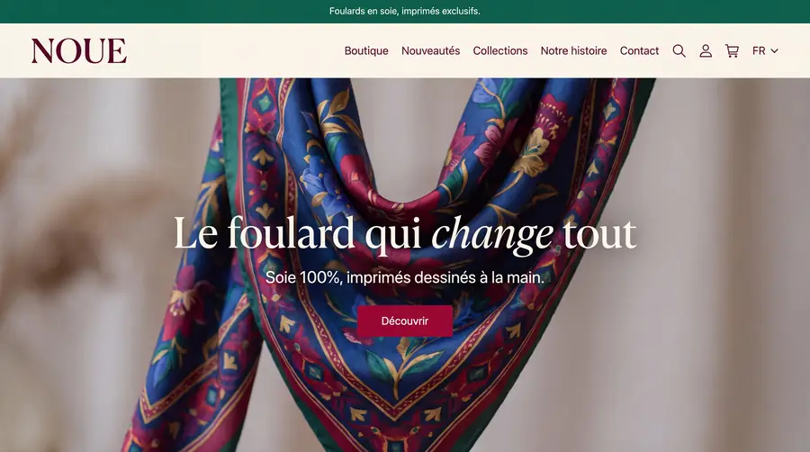 Modèle de boutique NOUE — Mode