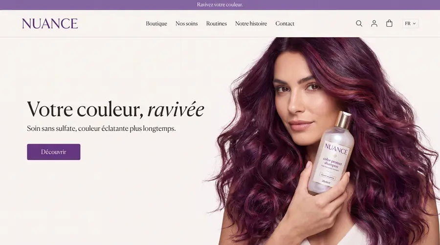 Modèle de boutique NUANCE — Cosmétique