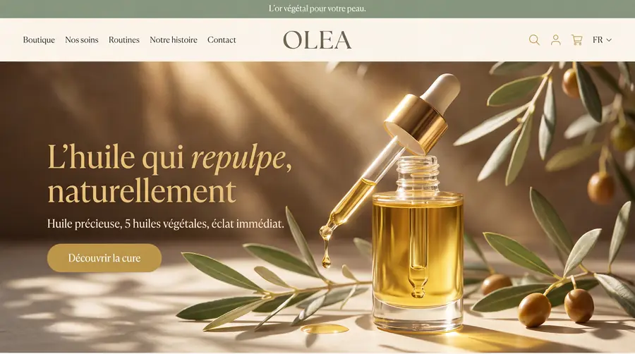 Modèle de boutique OLEA — Cosmétique